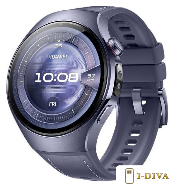 Умные часы Huawei Watch 5 46 мм (фиолетовый, с фиолетовым силиконовым ремешком, международная версия) - фото1