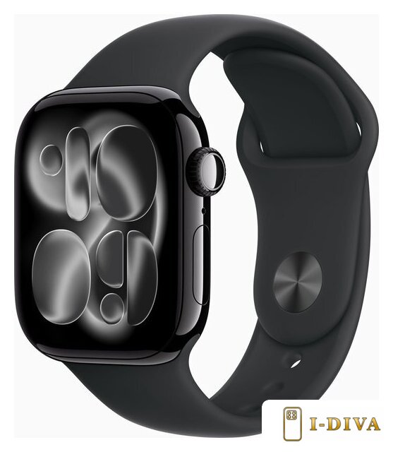 Умные часы Apple Watch Series 11 46 мм (алюминиевый корпус, черный/черный, спортивный силиконовый ремешок M/L) - фото1