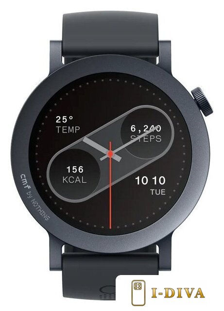 Умные часы CMF Watch Pro 2 (темно-серый, черный силиконовый ремешок) - фото1