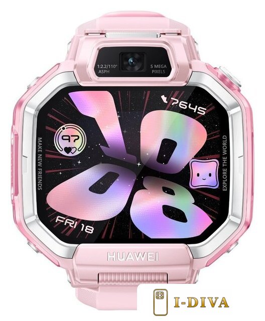 Детские умные часы Huawei Watch Kids X1 (розовый, с розовым ремешком, международная версия) - фото1