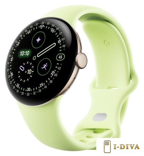 Умные часы Google Pixel Watch 4 41 мм (глянцевый золотистый/лемонграсс, спортивный силиконовый ремешок) - фото1