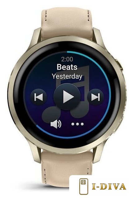 Умные часы Garmin Venu 4 41 мм (золотистый/песочный кожаный) - фото2