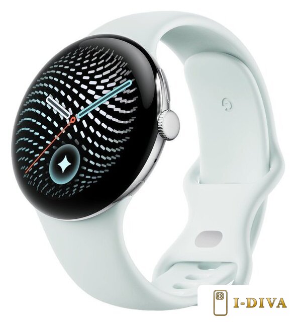 Умные часы Google Pixel Watch 5 45 мм (серебристый глянцевый/туман, спортивный силиконовый ремешок) - фото1