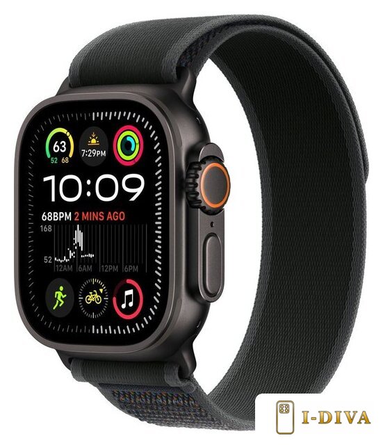 Умные часы Apple Watch Ultra 2 LTE 49 мм (титановый корпус, черный/черный, нейлоновый ремешок M/L) - фото1