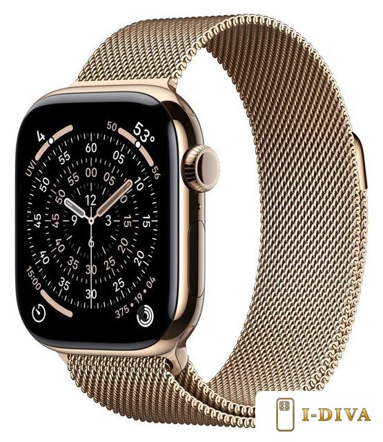 Умные часы Apple Watch Series 11 LTE 42 мм (титановый корпус, золотистый/золотистый, миланская петля) - фото1
