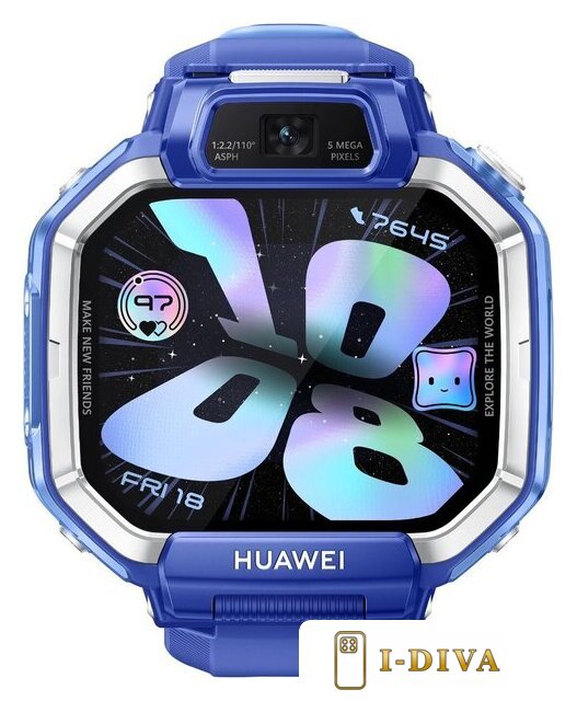 Детские умные часы Huawei Watch Kids X1 (синий, с синим ремешком, международная версия) - фото1