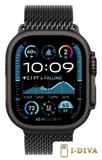 Умные часы Apple Watch Ultra 2 LTE 49 мм (титановый корпус, черный/черный, миланская петля M) - фото2