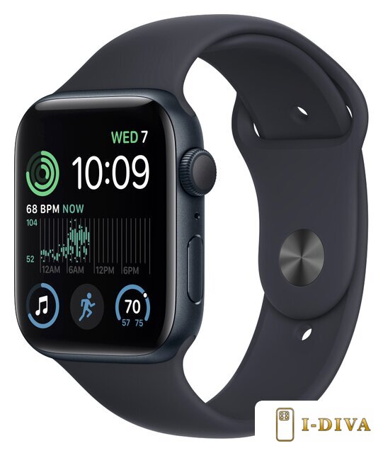 Умные часы Apple Watch SE 2 40 мм (алюминиевый корпус, полуночный/полуночный, спортивный силиконовый ремешок S/M) - фото1