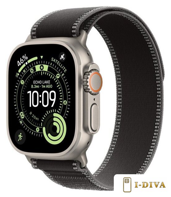 Умные часы Apple Watch Ultra 3 LTE 49 мм (титановый корпус, природный/черный, нейлоновый ремешок размера S/M) - фото1