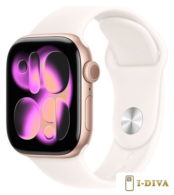 Умные часы Apple Watch Series 11 42 мм (алюминиевый корпус, розовое золото/легкие румяна, спортивный силиконовый ремешок S/M) - фото1