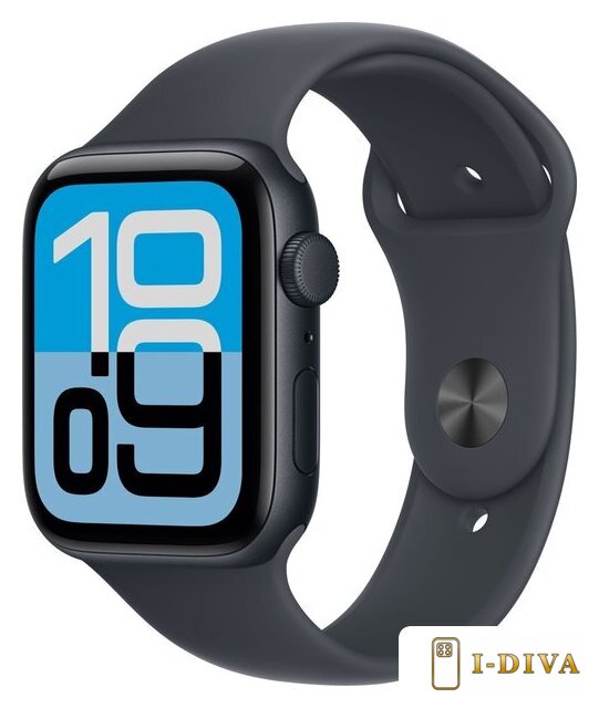 Умные часы Apple Watch SE 3 44 мм (алюминиевый корпус, полуночный/полуночный, спортивный силиконовый ремешок S/M) - фото1