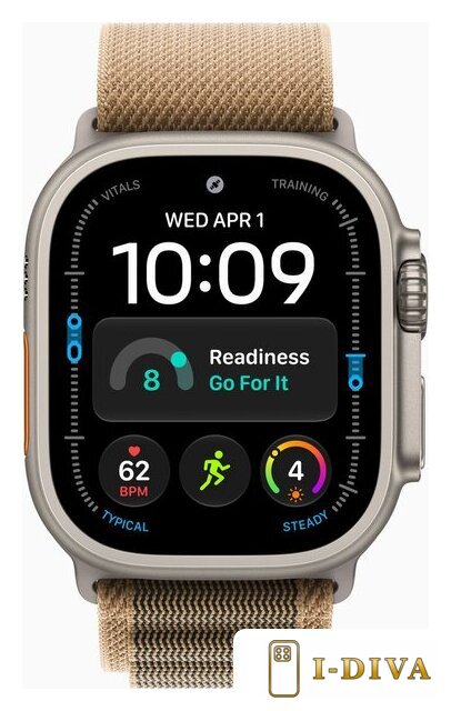 Умные часы Apple Watch Ultra 4 LTE 49 мм (титановый корпус, природный/песочный, текстильный ремешок размера S) - фото2