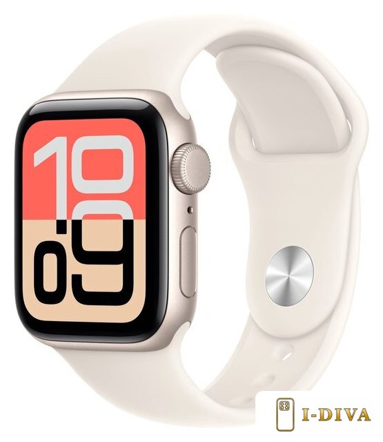 Умные часы Apple Watch SE 3 40 мм (алюминиевый корпус, звездный свет/звездный свет, спортивный силиконовый ремешок S/M) - фото1