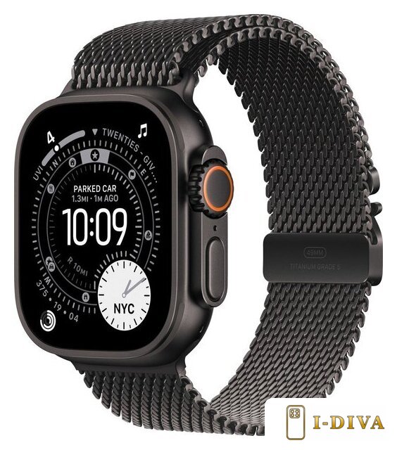 Умные часы Apple Watch Ultra 3 LTE 49 мм (титановый корпус, черный/черный, миланская петля L) - фото1