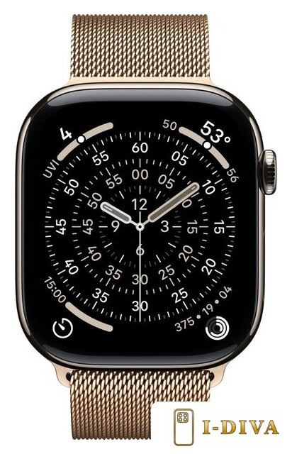 Умные часы Apple Watch Series 11 LTE 46 мм (титановый корпус, природный/золотистый, миланская петля) - фото2