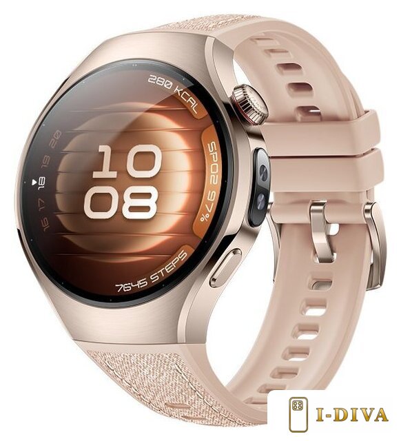 Умные часы Huawei Watch 5 42 мм (песочный, с бежевым силиконовым ремешком, международная версия) - фото1