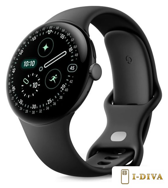 Умные часы Google Pixel Watch 4 45 мм (черный матовый/обсидиан, спортивный силиконовый ремешок) - фото1