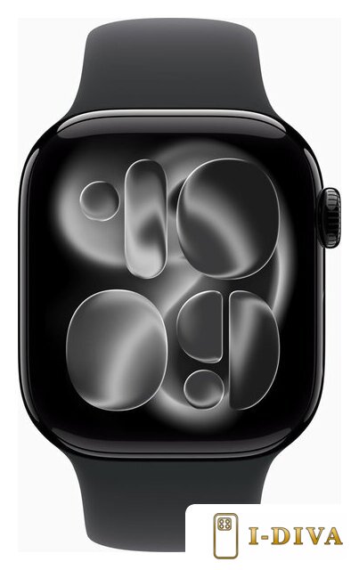 Умные часы Apple Watch Series 11 46 мм (алюминиевый корпус, черный/черный, спортивный силиконовый ремешок M/L) - фото2