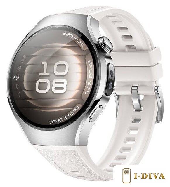 Умные часы Huawei Watch 5 42 мм (серебристый, с белым силиконовым ремешком, международная версия) - фото1