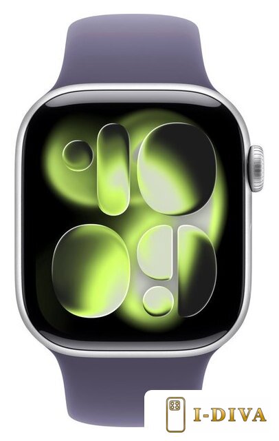 Умные часы Apple Watch Series 11 42 мм (алюминиевый корпус, серебристый/фиолетовый туман, спортивный силиконовый ремешок S/M) - фото2