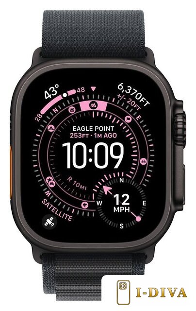 Умные часы Apple Watch Ultra 3 LTE 49 мм (титановый корпус, черный/черный, текстильный ремешок размера S) - фото2