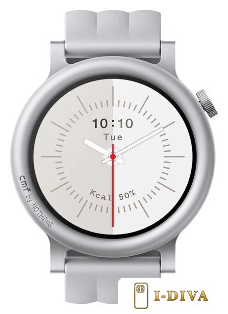 Умные часы CMF Watch 3 Pro (светло-серый, серый силиконовый ремешок) - фото1