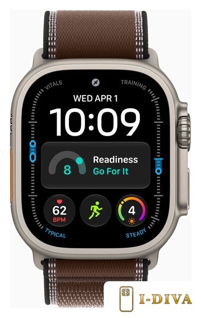 Умные часы Apple Watch Ultra 4 LTE 49 мм (титановый корпус, природный/темно-коричневый, нейлоновый ремешок размера M/L) - фото2