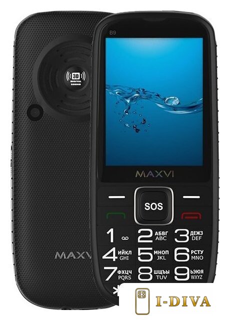 Кнопочный телефон Maxvi B9 (черный) - фото1