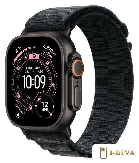 Умные часы Apple Watch Ultra 3 LTE 49 мм (титановый корпус, черный/черный, текстильный ремешок размера L) - фото1