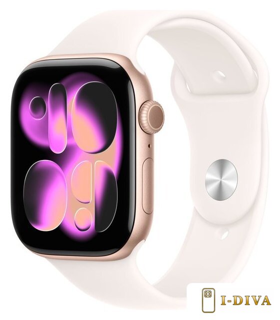 Умные часы Apple Watch Series 11 46 мм (алюминиевый корпус, розовое золото/легкие румяна, спортивный силиконовый ремешок M/L) - фото1