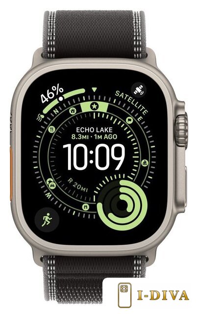 Умные часы Apple Watch Ultra 3 LTE 49 мм (титановый корпус, природный/черный, нейлоновый ремешок размера S/M) - фото2